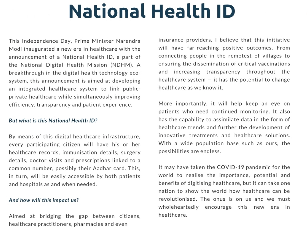 National Digital Health ID