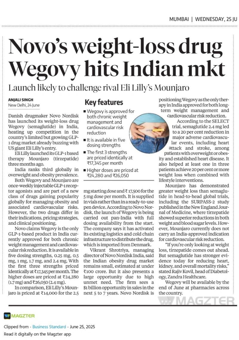 Wegovy Hits Indian Market